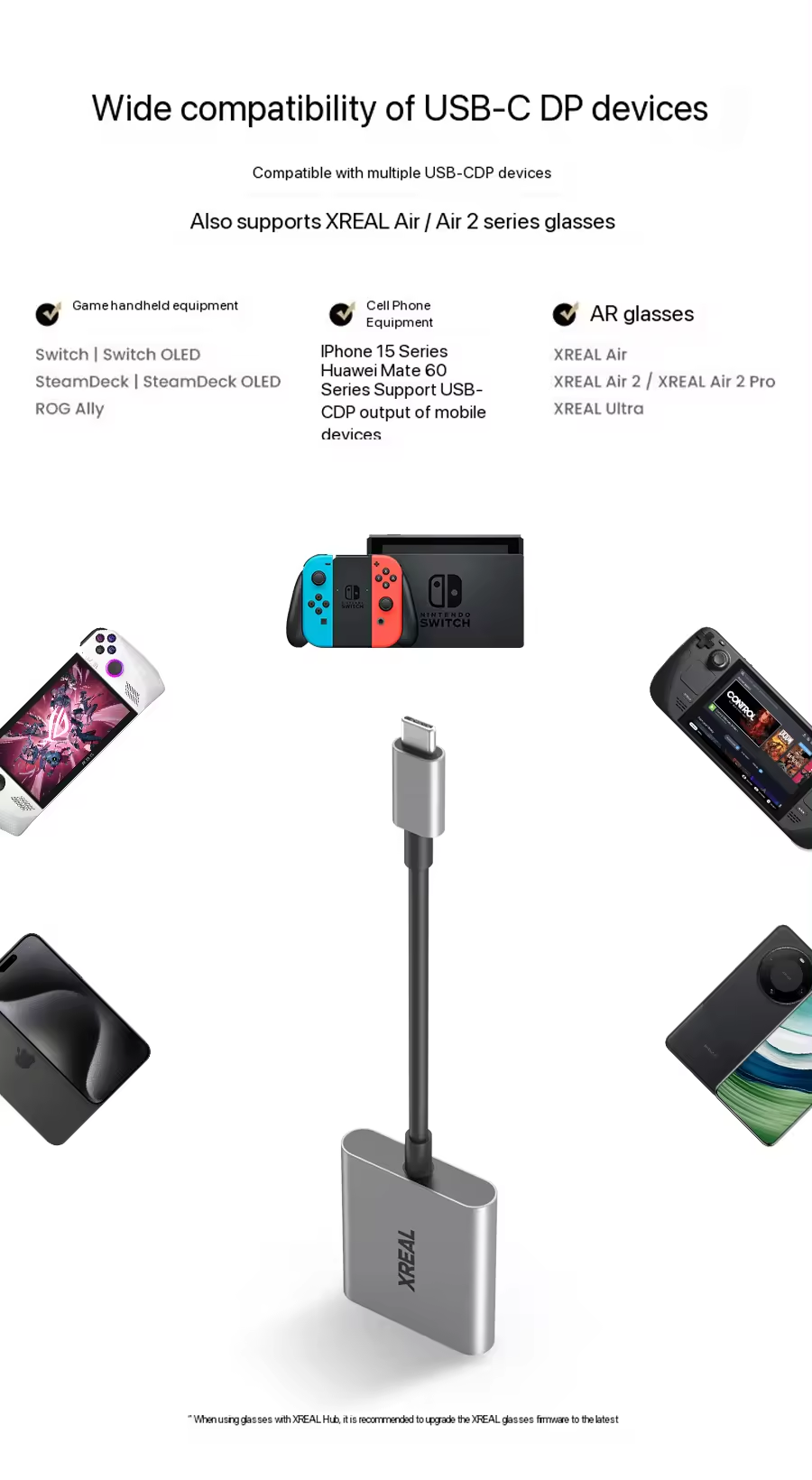 Xreal Hub for Xreal Air 2/air2 Pro - Fast Charging & Direct Connection