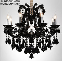 Lustre moderne européen en cristal K9 pour la maison et l'hôtel, noir rouge, villa Maria Theresa, luminaire suspendu pour salon, chambre à coucher