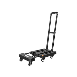 Troli Gudang Lipat Empat Roda Plastik Hitam Biru dengan Pegangan Baja, Platform, Troli Tangan untuk Berkemah, Garansi 5 Tahun - Product Image 1