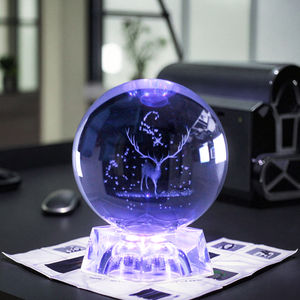 Çok iyi islam kristal el kupa küre şekli hediye dekor hatıra Dubai orta doğu için en çok satan işık gravür - Product Image 4