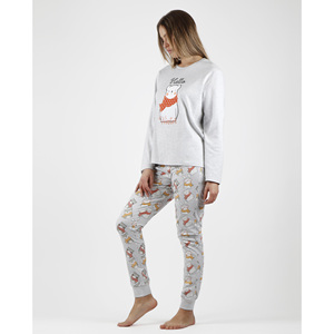 ADMAS Mignon Pyjama Respirant Manches Longues Bouton Personnalisé Taille Élastique-Bonjour Hiver pour Femmes Fabriqué en Modal Spandex pour Homewear - Product Image 2