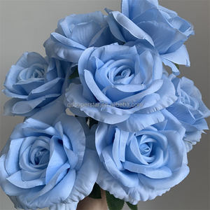 <span class=keywords><strong>Rosas</strong></span> Artificiales de Alta Calidad al por Mayor, <span class=keywords><strong>Ramo</strong></span> de Flores Grandes Azules, Arreglos Florales, 9 Cabezas de <span class=keywords><strong>Rosas</strong></span> de Seda al por Mayor, B-823 - Product Image 4
