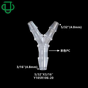 Adaptateurs et connecteurs de réduction de tuyau d'eau/d'air en plastique transparent PC de haute qualité 4,0 x 4,0 x 4,8 mm de type Y - Product Image 1