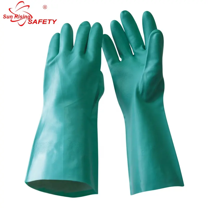 SRSAFETY long green nitrile chemical resistant glove