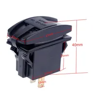 Chargeur rapide 3.1A double USB 12-24V étanche en métal et plastique avec indicateur LED et interrupteur à bascule pour voiture et bateau