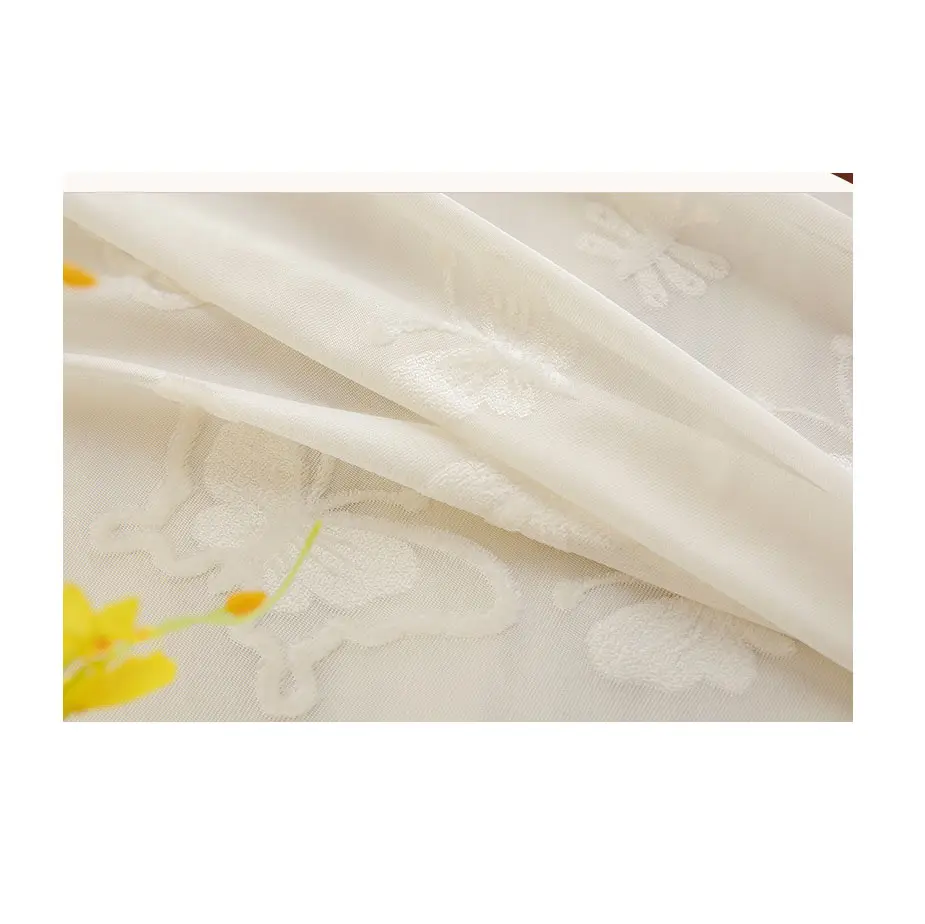 Tessuto in organza per tenda motivo a farfalla rete per finestre in tulle bianco 100% poliestere 280CM per il soggiorno