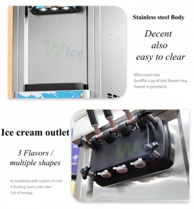 WICE Automatic Cleaning10L(5L*2) Ice Machine, Energy Saving Commercial Soft Serve Frozen <b>Yogurt</b> <b>Maker</b> With Digital Display Heavy - Product Image 2