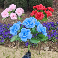 Lampe solaire LED en forme de rose, étanche IP65, à piquer dans le sol, pour extérieur, jardin, pelouse, paysage, fêtes, Noël, décorations