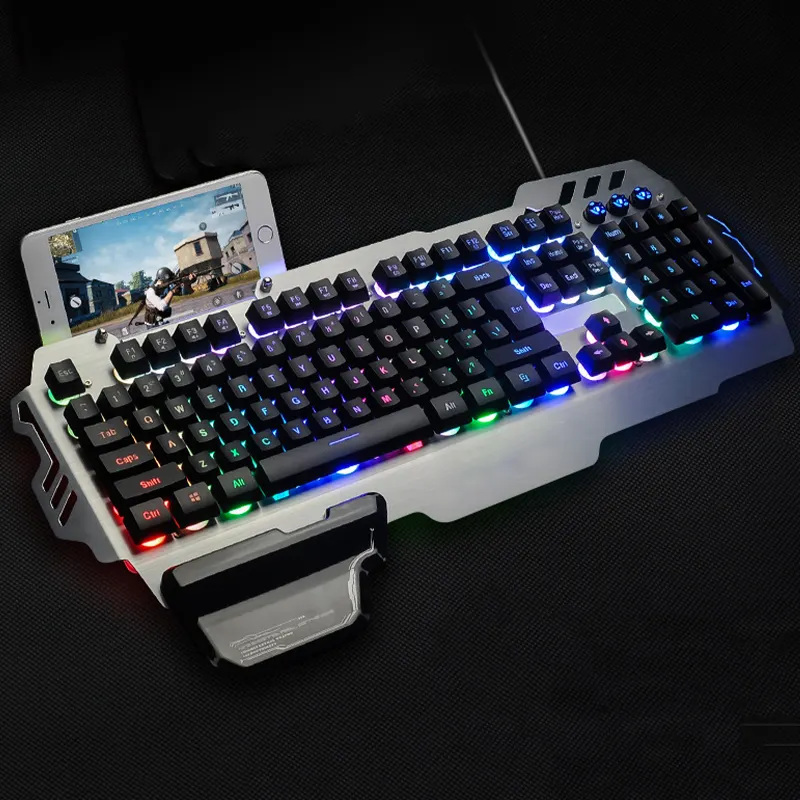 Bestseller RGB Backlit Wired Metal Panel Gaming Tastatur