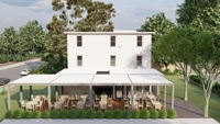 Vente en gros Moteurs électriques motorisés personnalisés à usage intensif en aluminium pour pergolas de jardin avec cadre à revêtement par poudre