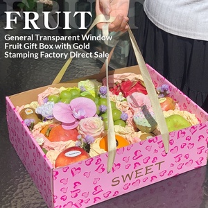 Boîte cadeau élégante rose IMEE avec poignée, transparente, pour la Saint-Valentin, boîte cadeau pliante haut de gamme pour fleurs et fruits - Product Image 5