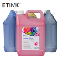 Encre solvant CMYK à faible odeur de 5000 ml, encre numérique à haute saturation anti-décoloration pour impression grand format publicitaire extérieure