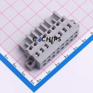 231-108/031-000 Plug-in Terminal Block Connector ( Pitch: 5mm )( Color: Gray )( Total PIN Count: 8P )( Number of Rows: 1 ) - Product Image 1