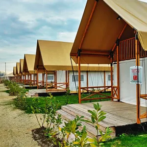 Glamping Recreation Safari Zelte Vorgefertigte Holzmast haus Villa