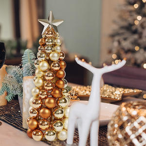 Nouveauté ornements de noël tour de boule boule de noël art de fer décorations de bureau de noël cadeau arbre top star - Product Image 4