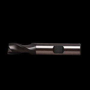 Fresa HSS-Co TA1414 con recubrimiento TiAlN, helicoidal de 30 grados, corta para ranuras, 2 filos, con vástago Weldon - Product Image 3