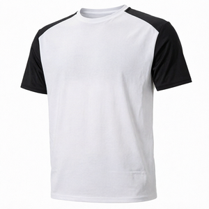 เสื้อยืดแขนสั้นผู้ชาย คอวี ผ้าคอตตอนผสม สีบล็อค สไตล์ลำลอง สตรีทแวร์ - Product Image 1