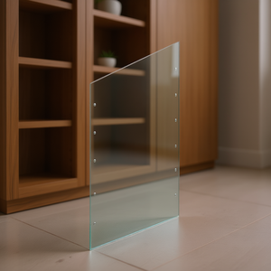 Panneau latéral en verre transparent 80x140 mm, 10 mm d'épaisseur, trempé pour armoires de salon - Product Image 2
