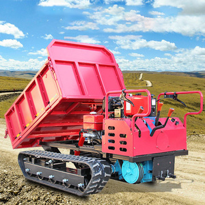 Mini-dumper chenillé rouge à essence avec système de chenilles et benne hydraulique - Product Image 2