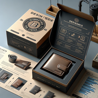 Boîte en carton rigide de luxe pour ensemble de portefeuilles pour hommes, personnalisable, recyclable, avec finition mate mystérieuse, pour emballage cadeau en gros