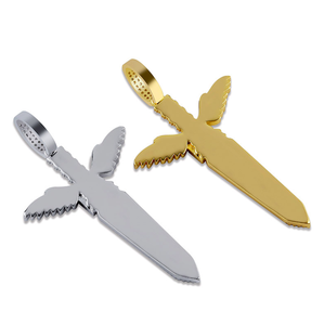 18 chico gay hombre hiphop helado lleno de diamantes oro <span class=keywords><strong>21</strong></span> <span class=keywords><strong>SAVAGE</strong></span> colgante ángulo espada collar - Product Image 5