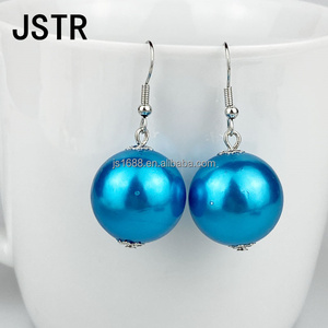 Moda personalizada 20mm azul claro ABS perla Rhinestone collar y pendiente conjunto niños niñas <span class=keywords><strong>Bubblegum</strong></span> Bead joyería al por mayor - Product Image 6