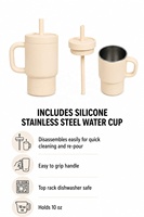 Boîte à lunch en silicone durable, gourde, boîte à lunch étanche de qualité alimentaire pour étudiants et ensemble de couverts en métal pour l'école