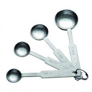 ชุดช้อนตวง King 4ชิ้นเครื่องมือโลหะในครัวชุดถ้วยตวงทำจากสแตนเลส - Product Image 1
