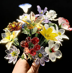 Ramo de Flores de Nacimiento Personalizado en Vidrio Soplado a Mano, Regalo de Flores de Primavera para Mamá, Regalos Creativos de Vidrio, Decoración para el Hogar - Product Image 6