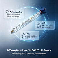 Électrode de pH stérilisable à la vapeur, capteur de pH pour la fermentation, pour la surveillance des procédés de bioréacteurs biopharmaceutiques, personnalisable OEM ODM