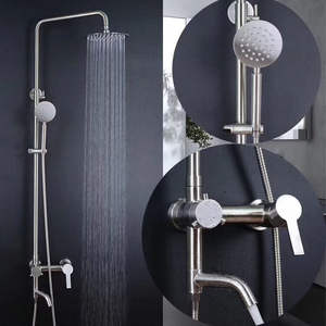 Grifo de Ducha Multifunción 4 en 1, Cuadrado, de Acero Inoxidable Sus304, Juego Completo de Grifería para Ducha, Mezclador de Baño de Acero 304 - Product Image 4