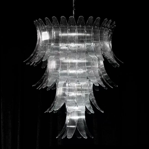 Lámpara de Pie en Cascada de Múltiples Niveles con Hojas de Acrílico Transparente en Forma de Pluma, Decoración para Bodas, Fiestas y Eventos - Product Image 2