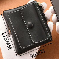 Grosir dompet kecil portabel PU dompet penyimpanan kancing ritsleting tas koin kantung lipstik tempat kartu pendek dompet gantungan kunci Mini
