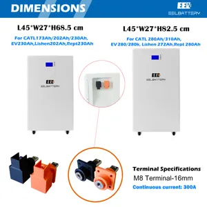 10kwh 15kwh กล่องแบตเตอรี่ RS485 Lifepo4 EU หุ้นปลาไหลกรณียืนใหม่280ah DIY นอกตารางการจัดเก็บพลังงานลิเธียมไอออนกรณีสามารถ