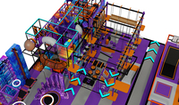 Indoor-Spielplatz-Spiels truktur der Generation 3.0 mit Kletterschaum-Pit-Trampolin und Hindernis parcours im Fitness studio