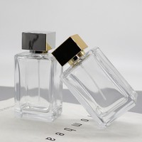 Flacon de parfum en verre transparent rectangulaire de 100 ml, fond épaissi, haute qualité, avec pulvérisateur à fine brume – Fournisseur direct usine