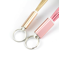 Câble de charge porte-clés 2-en-1 personnalisé avec logo, Micro USB et Type-C, pour ordinateur et téléphone – Cadeau promotionnel