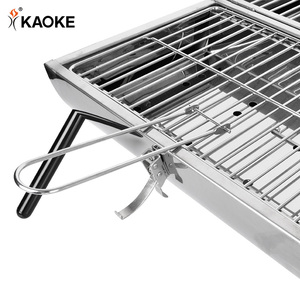 KAOKE 15 Inch Foldable <strong>BBQ</strong> Grill Portable Stainless Steel Grill Camping <strong>BBQ</strong> Grill Outdoor Double <strong>Barrel</strong> Charcoal <strong>BBQ</strong> - Product Image 6