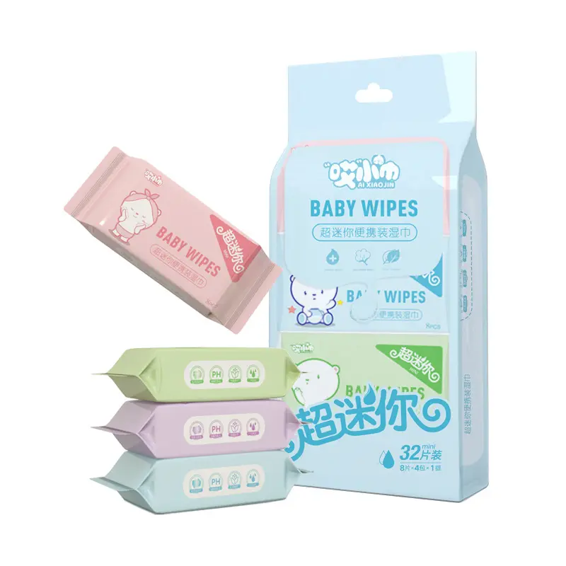 Oem Hoge Kwaliteit Mini Pakket Edi Pure Water Gezicht Reiniging Doekjes Natte Tissue Papieren Kleine Mini Baby Natte Doekjes Voor Reisdoekjes