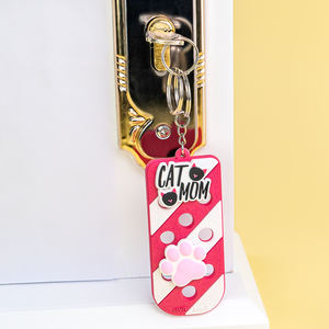 <span class=keywords><strong>Porte</strong></span>-clés en caoutchouc PVC durable avec motif de maman <span class=keywords><strong>chat</strong></span> élégant, accessoire de <span class=keywords><strong>porte</strong></span> à suspendre, charme portable, organisateur de rangement DIY - Product Image 1