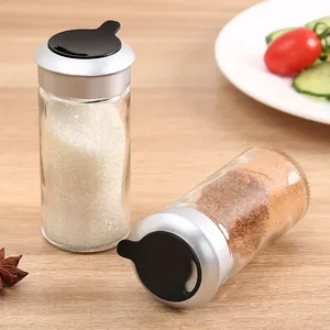 Bouteilles en verre d'épices salière de 100ml, pour condiments avec couvercle en plastique