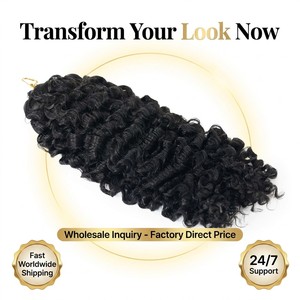 Extensions de <span class=keywords><strong>cheveux</strong></span> humains <span class=keywords><strong>Afro</strong></span> Kinky Curly au crochet, 12A, vierges bruts, pré-bouclées, nœuds miracle, ficelle invisible, pour tressage, 4A - Product Image 5