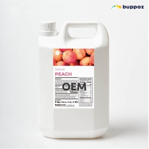 Jarabe de Durazno 5kg Botella Halal HACCP Vegetariano Buppoz 12 Meses de Caducidad para Tiendas de Té de Burbujas y Té con Leche Suministro a Granel - Product Image 2
