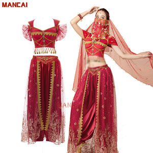 <span class=keywords><strong>Disfraz</strong></span> de princesa jazmín para adulto, <span class=keywords><strong>disfraz</strong></span> de práctica de danza del vientre, <span class=keywords><strong>disfraz</strong></span> árabe con lentejuelas, traje de actuación para mujer, Aladdín - Product Image 1