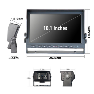 10.1 inch AHD DVR Màn hình chia màn hình 4CH BSD ai phát hiện con người xe 1080p phía sau đảo chiều máy ảnh âm thanh ánh sáng báo động Kit RV - Product Image 5