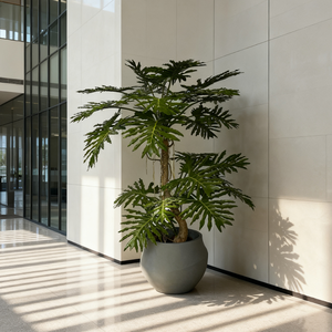 Pianta Artificiale di Philodendron in Vaso 250CM, Materiale PU, Alta Simulazione, Durevole, Decorazione per Interni, Piante Artificiali Decorative - Product Image 3