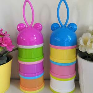 Boîte à collation portable multicouche en PE avec compartiments indépendants pour <span class=keywords><strong>lait</strong></span> en <span class=keywords><strong>poudre</strong></span> pour bébé et poignée, motif dessin animé - Product Image 3