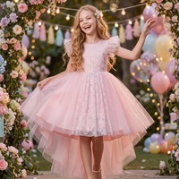 Robe de princesse en tulle brodée de sequins pour filles, coupe asymétrique fluide, idéale pour anniversaire, performance au piano, défilé ou demoiselle d'honneur