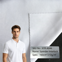 TELA ELÁSTICA DE PUNTO INTERLOCK DE SPANDEX DE 210 G/M², DE SECADO RÁPIDO Y TRANSPIRABLE, 90 % POLIÉSTER, 10 % SPANDEX, PARA PRENDAS DEPORTIVAS Y CASUALES