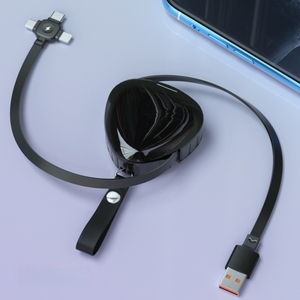 Câble de données rétractable 3-en-1 USB Type-C 3A à charge rapide avec logo personnalisé pour scanner code-barres/<span class=keywords><strong>imprimante</strong></span>/appareil photo/ordinateur en cuivre pur - Product Image 1